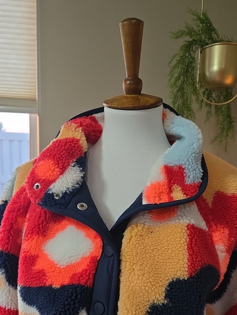 FP Movement by Free People Multicolor Sherpa Jacket with Navy Trim - Picture 5 of 7